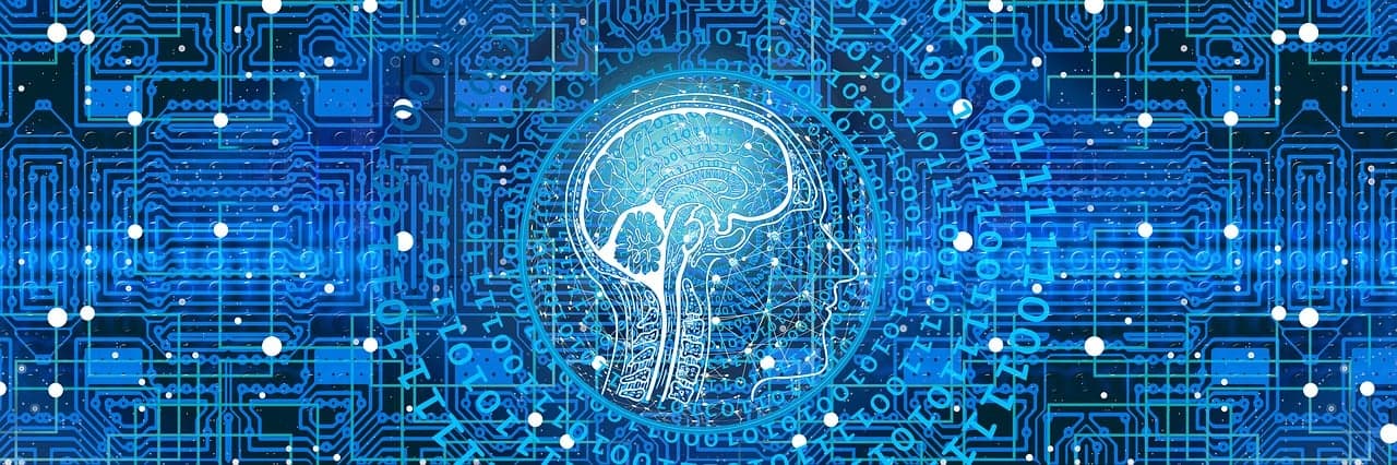 Abstract illustration of an AI network over a circuit board. Illustrative only, not a screenshot of the actual assistant.